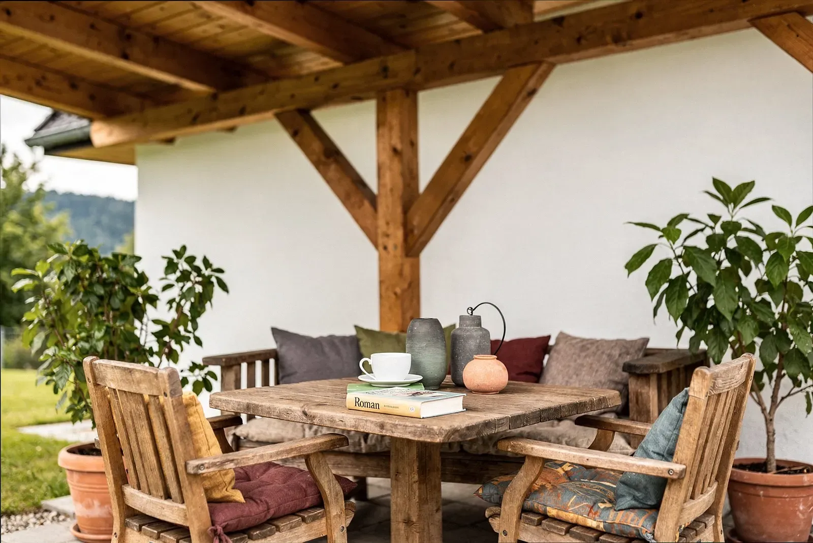Terrassenüberdachung aus Holz in Leverkusen